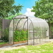Estufa Tipo Túnel  3x2x2 m com Porta Enrolável 2 Janelas  Anti-UV para Cultivos Plantas Flores Transparente