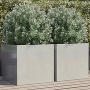 vidaXL Vasos/floreiras 2 pcs 49x47x46 cm aço inoxidável prateado