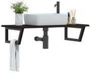 vidaXL Prateleira de parede p/ lavatório aço/madeira carvalho maciça