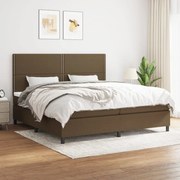 vidaXL Cama com molas/colchão 200x200 cm tecido castanho-escuro