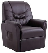 vidaXL Cadeira reclinável couro artificial castanho