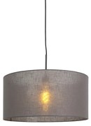 Candeeiro de suspensão moderno preto com cúpula cinzenta 50 cm - Combi 1 Moderno