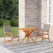 vidaXL 3 pcs conjunto de jantar para jardim madeira de acácia maciça