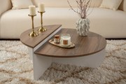 Mesa de Centro Orion – Nogueira e Branco – 90x30x60 cm