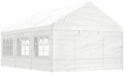 Gazebo com telhado 6,69x4,08x3,22 m polietileno branco