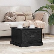 vidaXL Mesa de centro com gaveta Carvalho Preto 50 x 50 x 35 cm