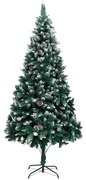 vidaXL Árvore de Natal artificial com pinhas e neve branca 240 cm