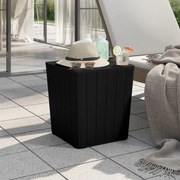 vidaXL Mesa de jardim com tampa removível polipropileno preto