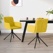 vidaXL Cadeiras de jantar giratórias 2 pcs veludo amarelo