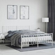 vidaXL Estrutura de cama com cabeceira e pés 160x200 cm metal branco