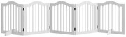 Pawhut Barreira para Cães 5 Painéis Dobrável Flexível Madeira Maciça/MDF 254,5x29,5x61 cm Branco | Aosom Portugal