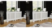 vidaxl Coberturas de radiador 2 pcs MDF 152 cm branco