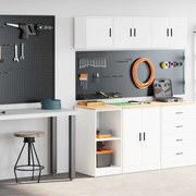 vidaXL Armários de garagem 2 pcs derivados de madeira branco