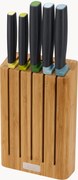 Bloco de facas em bambu com 5 facas Elevate, conjunto de 6