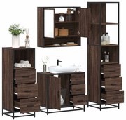 vidaXL 4 pcs conj. móveis WC derivados madeira cor carvalho castanho