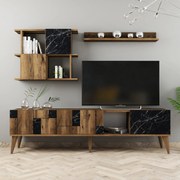 Móvel TV Madrid – Nogueira Preto – 180 cm x 48,6 cm x 33,8 cm