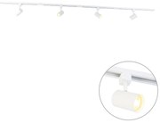 Sistema de calhas moderno branco 4 luzes monofásicas - Yade Moderno