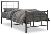 vidaXL Estrutura de cama com cabeceira e pés 80x200 cm metal preto