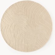 Tapete redondo de lã artesanal Aaron