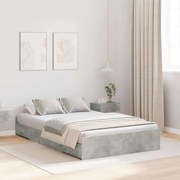 Estrado de cama com arrumação Cinzento cimento 120 x 190 cm MDF