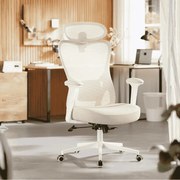 Cadeira de escritório ergonómica com apoio ajustável bege areia