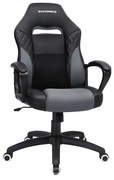 Cadeira de escritório desportiva com inclinação | SONGMICS | 47 x 51 x 108,5 cm | preto|cinza | OBG38BG.