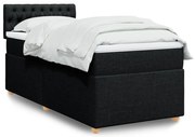 vidaXL Cama com molas/colchão 80x200 cm tecido preto