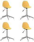 Cadeiras de jantar giratórias 4 pcs tecido amarelo