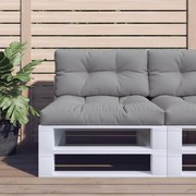 vidaXL Almofadão para sofá de paletes 80x40x12 cm tecido cinza