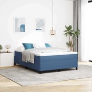 Estrutura de Cama vidaXL Azul 140x190 cm em Tecido de Corduroy