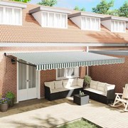 vidaXL Toldo Retrátil Automático Verde e Branco 500 x 300 cm