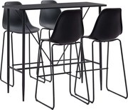 vidaXL 5 pcs conjunto de bar plástico preto