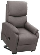 vidaXL Poltrona elevatória tecido cinzento-claro
