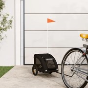 vidaXL Reboque bicicleta p/ animais tecido oxford/ferro preto