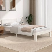 vidaXL Estrutura de cama 100x200 cm pinho maciço branco