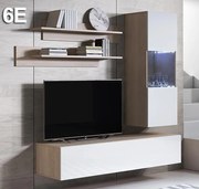 Conjunto de Móveis de Sala Pigeiros – 1,6 m – Modular em Sonoma e Bran