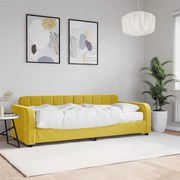 Sofá-cama com colchão 80x200 cm veludo amarelo