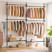 Guarda roupa aberto 33,5 x (162-238) x (208-310) cm preto