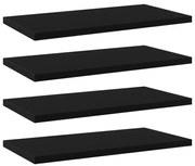 Prateleiras para estante 4 pcs 40x20x1,5cm contraplacado preto