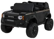 Carro elétrico para Crianças Toyota Land Cruiser PRADO 12V 4x4 Rodas Espuma EVA, assento couro ecológico Preto
