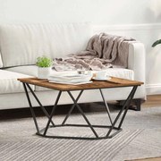 vidaXL Mesa de Café Madeira Antiga 80x80x45 cm Madeira Engenharia