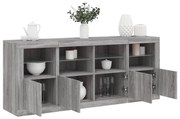vidaXL Aparador com luzes LED 163x37x67 cm cinzento sonoma