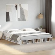 vidaXL Estrutura de cama 200x200 cm derivados de madeira branco