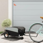 vidaXL Reboque para bicicleta 30 kg ferro preto