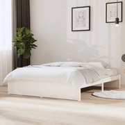 Estrutura de cama casal 135x190 cm madeira maciça branco