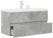 vidaXL 2 pcs conj. móveis casa banho derivados madeira cinza cimento
