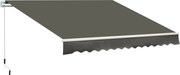 Outsunny Toldo Manual Retrátil 350x250 cm para Varanda com Manivela de Metal Impermeável e Anti-UV para Jardim Terraço Janelas Cinza | Aosom Portugal