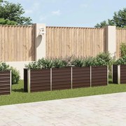 vidaXL Canteiro jardim elevado 320x40x77 cm aço galvanizado castanho