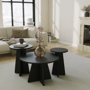 Conjunto de Mesas de Centro Mushroom – Preto – 60x40x60 cm, 40x50x40 c