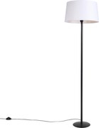Candeeiro de pé preto com abajur de linho branco 45 cm - Simplo